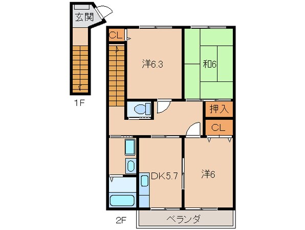 ハイステージ新田広芝の物件間取画像